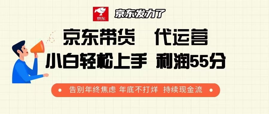 京东带货 代运营 利润55分 告别年终焦虑 年底不打烊 持续现金流-网赚项目平台