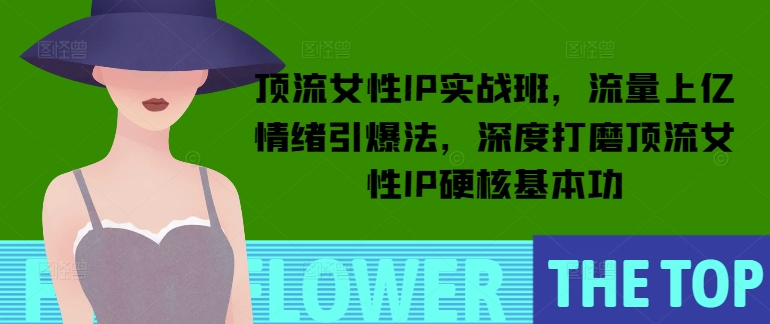 顶流女性IP实战班，流量上亿情绪引爆法，深度打磨顶流女性IP硬核基本功-网赚项目平台