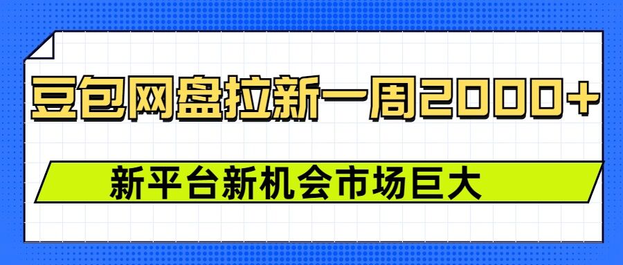 豆包网盘拉新，一周2k，新平台新机会-网赚项目平台