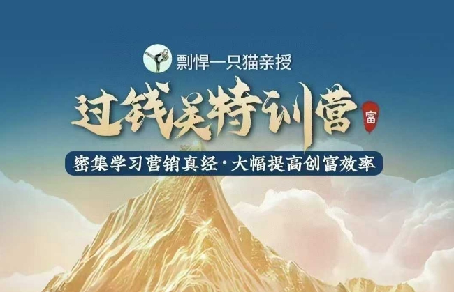 剽悍一只猫-过钱关特训营，学习营销真经 大幅度提高创富效率-网赚项目平台