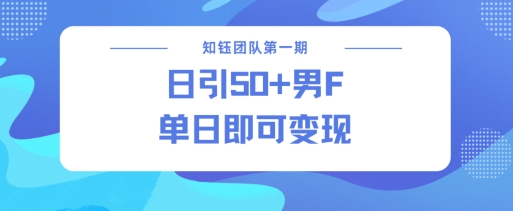 男粉引流新方法不违规，当日即可变现-网赚项目平台