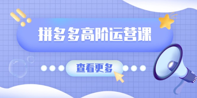 拼多多高阶运营课：极致群爆款玩法，轻付费无尽复制，打造单品爆款之路-网赚项目平台