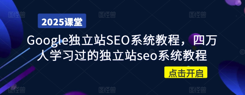 Google独立站SEO系统教程，四万人学习过的独立站seo系统教程-网赚项目平台