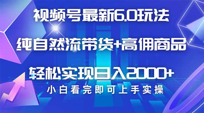 视频号带货最新6.0玩法，作品制作简单，当天起号，复制粘贴，轻松矩阵…-网赚项目平台