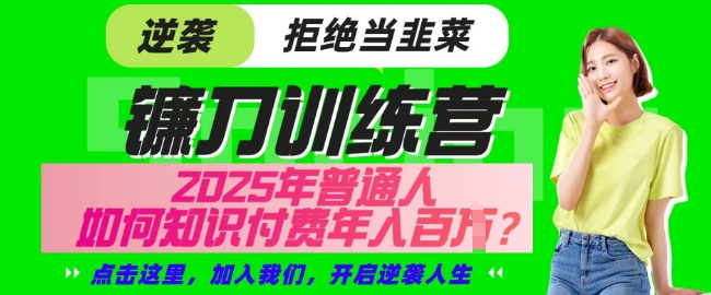 【网创项目终点站-镰刀训练营超级IP合伙人】25年普通人如何通过知识付费实现逆袭【揭秘】-网赚项目平台