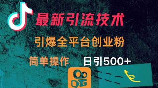 最新引流方法，引爆全平台的一个创业粉，简单操作日引300+-网赚项目平台