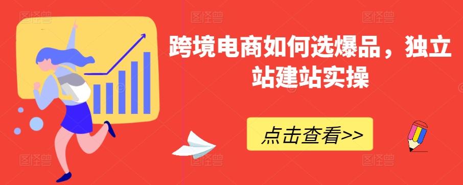 跨境电商如何选爆品，独立站建站实操-网赚项目平台