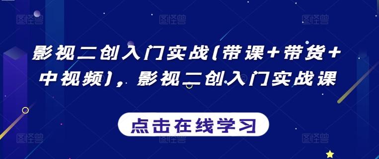 影视二创入门实战(带课+带货+中视频)，影视二创入门实战课-网赚项目平台