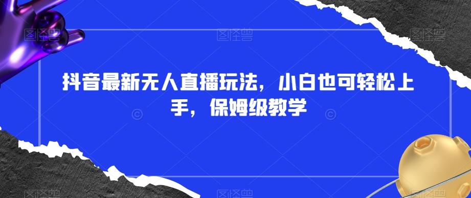 抖音最新无人直播玩法，小白也可轻松上手，保姆级教学，附所有素材+插件【揭秘】-网赚项目平台