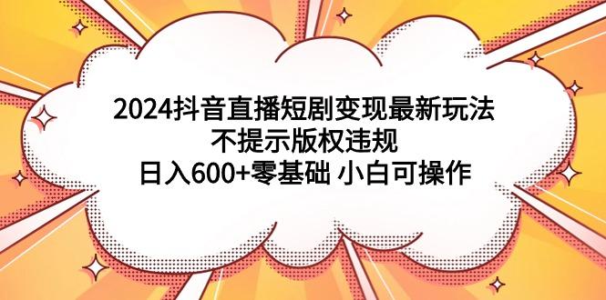 (9305期)2024抖音直播短剧变现最新玩法，不提示版权违规 日入600+零基础 小白可操作-网赚项目平台