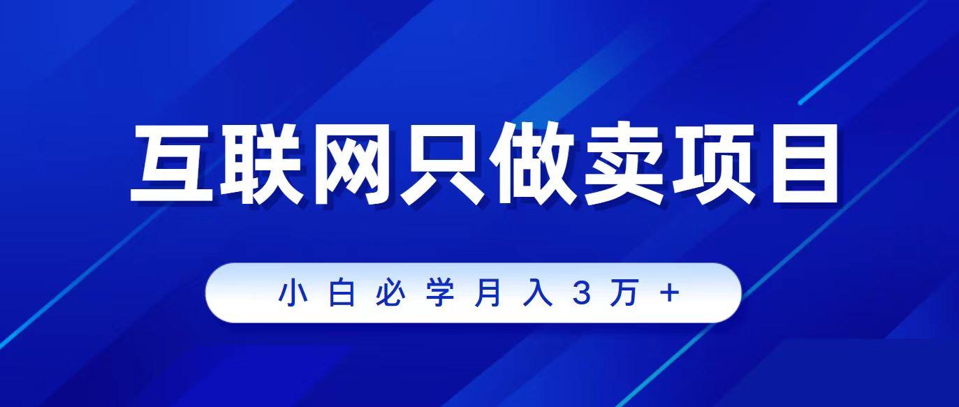 (9623期)互联网的尽头就是卖项目，被割过韭菜的兄弟们必看！轻松月入三万以上！-网赚项目平台