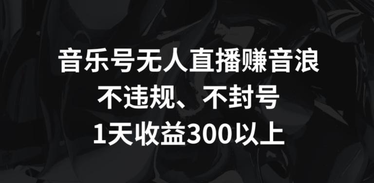 音乐号无人直播赚音浪，不违规、不封号，1天收益300+【揭秘】-网赚项目平台