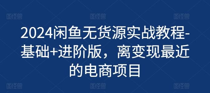 2024闲鱼无货源实战教程-基础+进阶版，离变现最近的电商项目-网赚项目平台