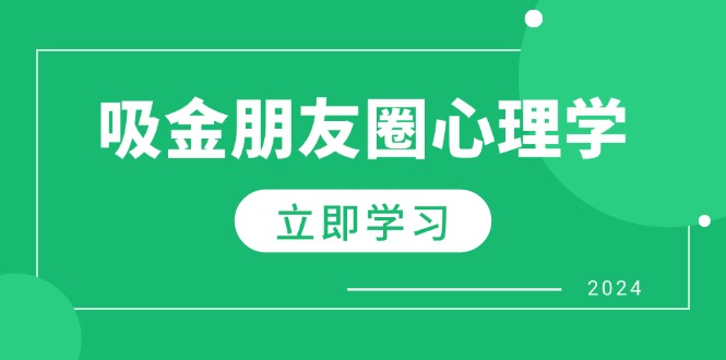 朋友圈吸金心理学：揭秘心理学原理，增加业绩，打造个人IP与行业权威-网赚项目平台