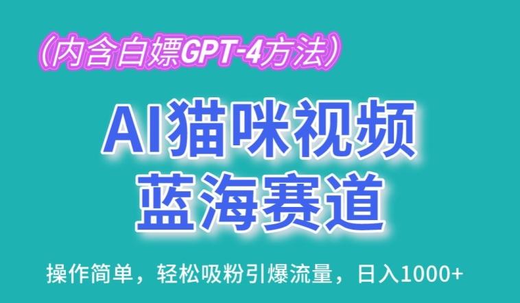 AI猫咪视频蓝海赛道，操作简单，轻松吸粉引爆流量，日入1K【揭秘】-网赚项目平台