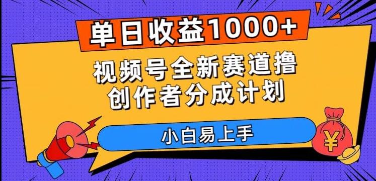 单日收益1000+，视频号全新赛道撸创作者分成计划，小白易上手【揭秘】-网赚项目平台