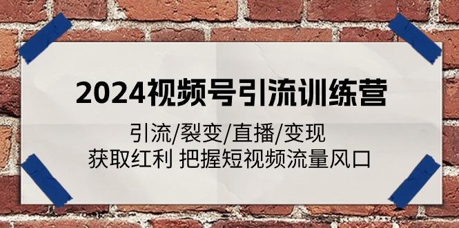 2024视频号引流训练营：引流/裂变/直播/变现 获取红利 把握短视频流量风口-网赚项目平台