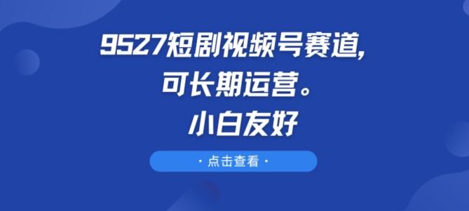 9527短剧视频号赛道，可长期运营，小白友好【揭秘】-网赚项目平台