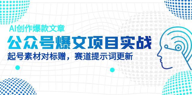 公众号爆文项目实战，AI创作爆款文章，起号素材对标赠(附赛道AI提示词-网赚项目平台