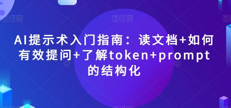 AI提示术入门指南：读文档+如何有效提问+了解token+prompt的结构化【揭秘】-网赚项目平台