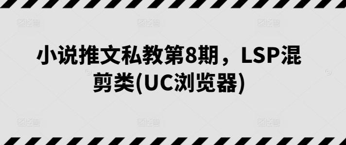 小说推文私教第8期，LSP混剪类(UC浏览器)-网赚项目平台
