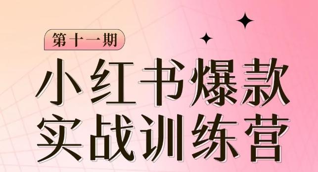 小红书博主爆款训练营第11期，手把手教你从0-1做小红书，从定位到起号到变现-网赚项目平台