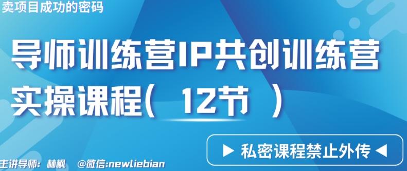 导师训练营3.0IP共创训练营私密实操课程(12节)-卖项目的密码成功秘诀【揭秘】-网赚项目平台