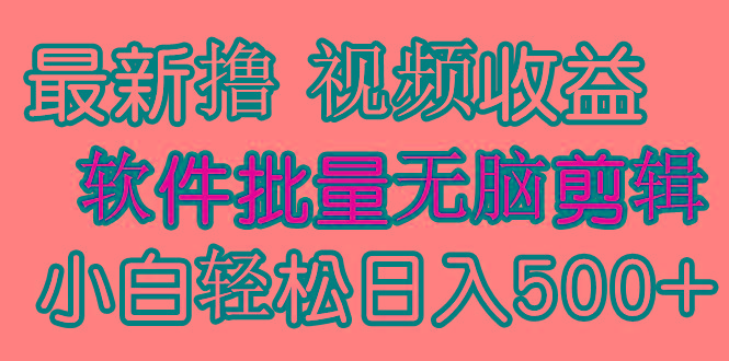 (9569期)发视频撸收益，软件无脑批量剪辑，第一天发第二天就有钱-网赚项目平台