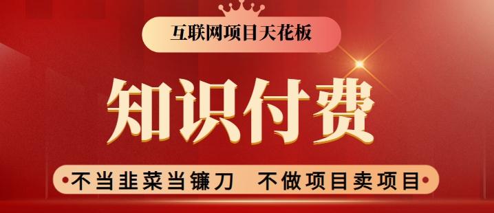 2024互联网项目天花板，新手小白也可以通过知识付费月入10W，实现财富自由【揭秘】-网赚项目平台