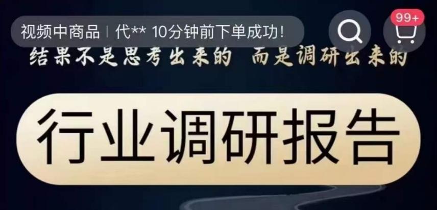 行业调研报告，结果不是思考出来的而是调研出来的-网赚项目平台