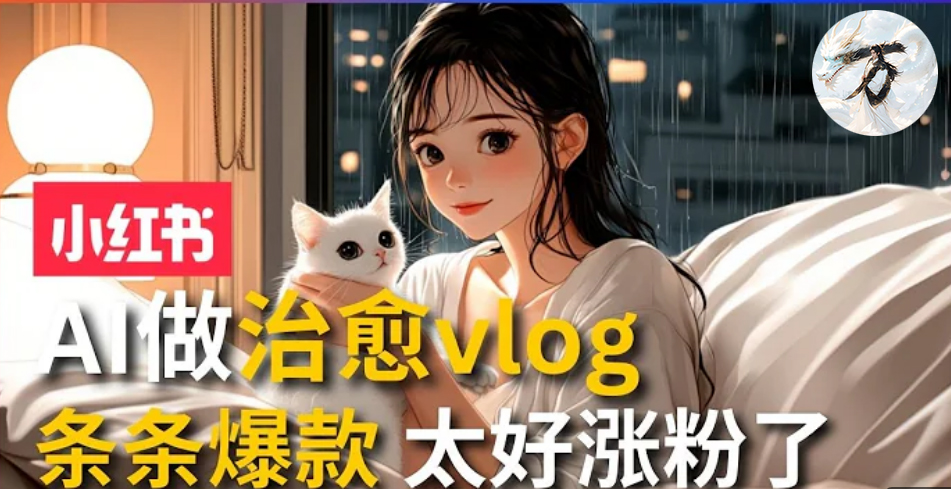AI治愈系vlog动画视频，小红书1个月轻松涨粉破万，商单报价1500+日入2000+-网赚项目平台