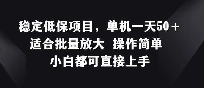 稳定低保项目，单机一天50+适合批量放大 操作简单 小白都可直接上手【揭秘】-网赚项目平台
