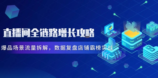 直播间全链路增长攻略，爆品场景流量拆解，数据复盘店铺霸榜实战-网赚项目平台