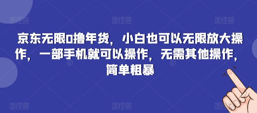 京东无限0撸年货，小白也可以无限放大操作，一部手机就可以操作，无需其他操作，简单粗暴-网赚项目平台