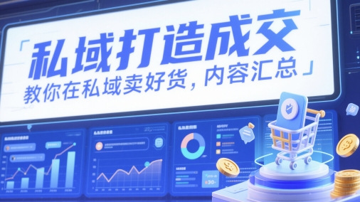 私域打造成交，教你在私域卖好货，内容汇总-网赚项目平台