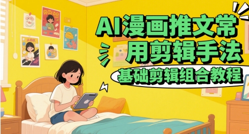 AI漫画推文常用剪辑手法，基础剪辑组合教程-网赚项目平台
