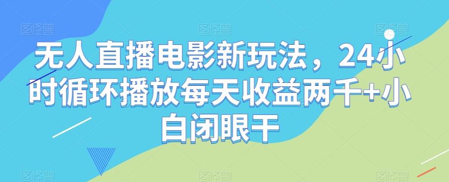 无人直播电影新玩法，24小时循环播放每天收益两千+小白闭眼干【揭秘】-网赚项目平台