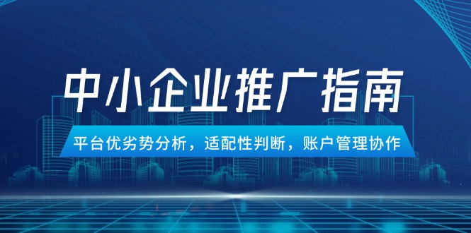 中小企业竞价推广指南，平台优劣势分析，适配性判断，账户管理协作-网赚项目平台