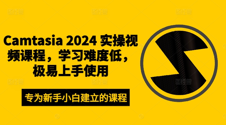 Camtasia 2024 实操视频课程，学习难度低，极易上手使用-网赚项目平台