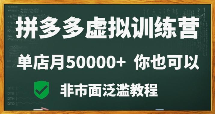 拼多多虚拟电商训练营月入30000+你也行，暴利稳定长久，副业首选-网赚项目平台