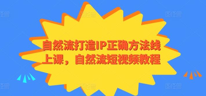 自然流打造IP正确方法线上课，自然流短视频教程-网赚项目平台