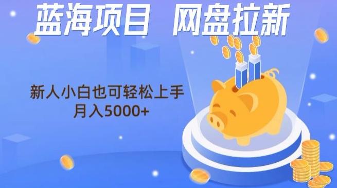 蓝海项目网盘拉新，新人小白也可操作，每月收入5000+-网赚项目平台