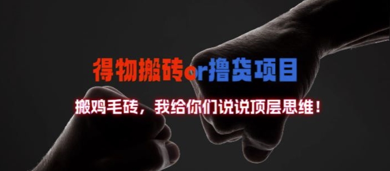 得物搬砖撸货项目?掰下数据，我给你们说说顶层思维【揭秘】-网赚项目平台