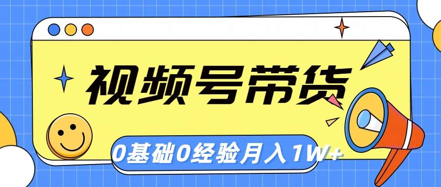视频号轻创业带货，零基础，零经验，月入1w+-网赚项目平台