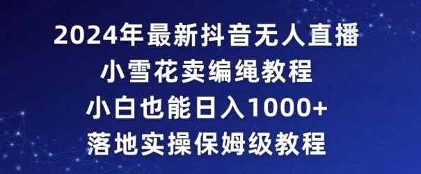 2024年抖音最新无人直播小雪花卖编绳项目，小白也能日入1000+落地实操保姆级教程【揭秘】-网赚项目平台