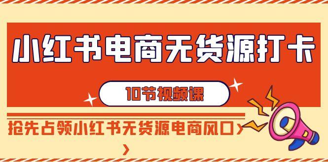 小红书电商无货源打卡，抢先占领小红书无货源电商风口(10节课)-网赚项目平台