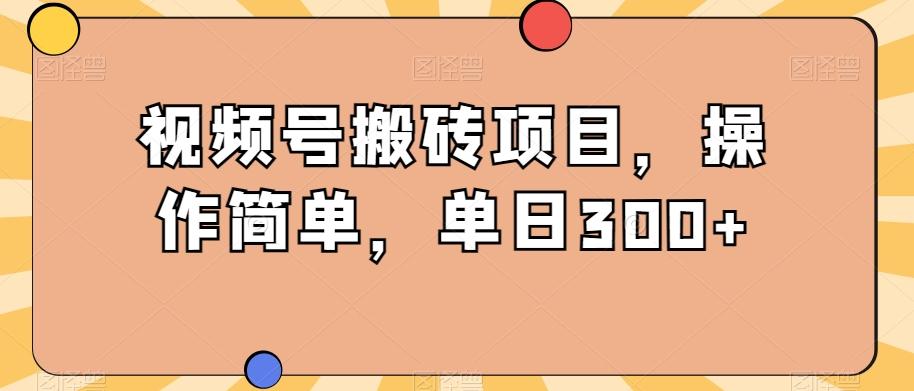 视频号搬砖项目，操作简单，单日300+-网赚项目平台