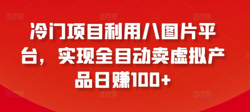 冷门项目利用八图片平台，实现全目动卖虚拟产品日赚100+【揭秘】-网赚项目平台