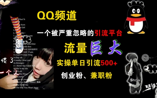 QQ频道，一个被严重忽略的引流平台，流量巨大 实操单日引流500+创业粉兼职粉【揭秘】-网赚项目平台