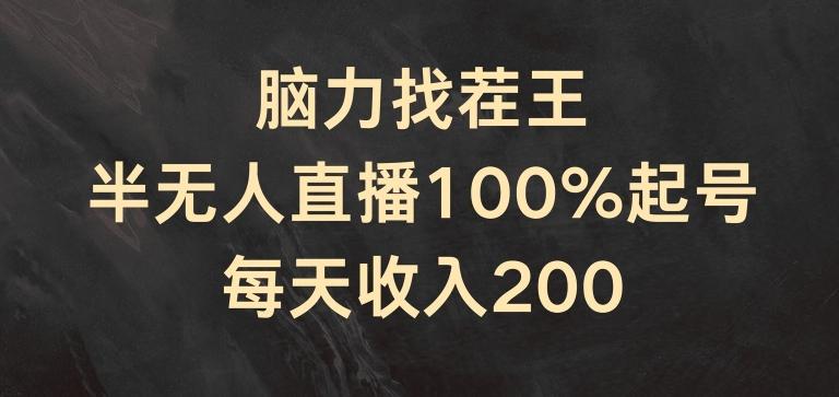脑力找茬王，半无人直播100%起号，每天收入200+【揭秘】-网赚项目平台